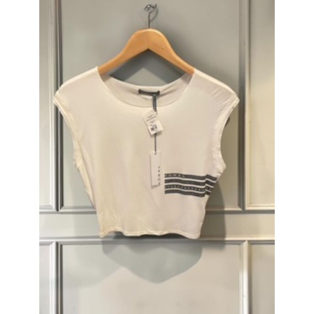 NWT Koral Pro Stop Tank Crop Top Sleeveless Tee White Extra Small XS